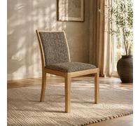 Stockholm Dining Chair - Set of 2 - Low Back - Grey Fabric - Oak