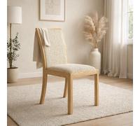 Stockholm Dining Chair - Set of 2 - Low Back - Natural Fabric - Oak