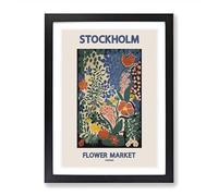 Stockholm Flower Market Exhibition Vol.1 Framed Print | A2 Black Framed Wall Art | Ready to Hang | Modern Floral Picture | Living Room Bedroom Lounge Office