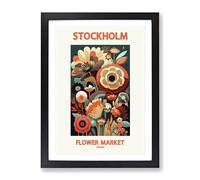 Stockholm Flower Market Exhibition Vol.11 Framed Print | A2 Black Framed Wall Art | Ready to Hang | Modern Floral Picture | Living Room Bedroom Lounge Office