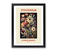Stockholm Flower Market Exhibition Vol.12 Framed Print | A2 Black Framed Wall Art | Ready to Hang | Modern Floral Picture | Living Room Bedroom Lounge Office