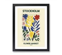 Stockholm Flower Market Exhibition Vol.2 Framed Print | A2 Black Framed Wall Art | Ready to Hang | Modern Floral Picture | Living Room Bedroom Lounge Office