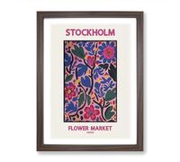 Stockholm Flower Market Exhibition Vol.4 Framed Print | A2 Walnut Framed Wall Art | Ready to Hang | Modern Floral Picture | Living Room Bedroom Lounge Office