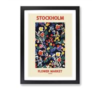 Stockholm Flower Market Exhibition Vol.5 Framed Print | A2 Black Framed Wall Art | Ready to Hang | Modern Floral Picture | Living Room Bedroom Lounge Office