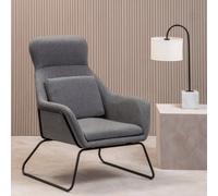 Stockholm Grey Fabric Chair with Black Metal Legs