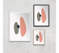 Stockholm Pink Grey Giclee Art Print - A3 - Black Frame