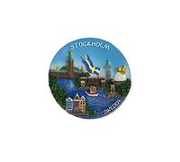 Stockholm Sweden 3D Fridge Magnet Souvenir Gift,Resin Handmade Stockholm Refrigerator Magnet Home & Kitchen Decoration Collection