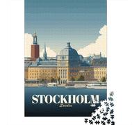 Stockholm Sweden Cityscape Poster 1000 Piece Jigsaw, 38x26cm/1000pcs