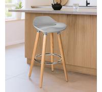 Stockholm Taupe Abs And Beech Wood Bar Stool