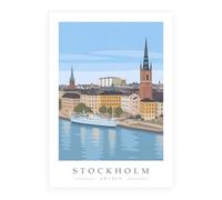 Stockholm Travel Poster Print - Wall Art | Minimalist - A4 Print Only