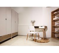 Stockholm White-Oak 2-Door Wardrobe - Sleek Retro Style with Smart Storage