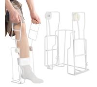 Stocking Donner Aid with Foldable Handle, Sock Assist Device for Seniors and Limited Mobility, Easy Dressing Tool, Fits up to 16 in Calf Circumference