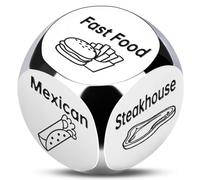 Stocking Fillers for Men: Steel Food Decision Dice,Funny Secret Santa Gifts for Women Couple, for Him Her on Birthday Anniversary Valentines Day