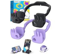 Stocking Fillers for Teenage Girls Boys Mens Gifts: Cell Phone Stand Upgrade Adjustable OK Sign Phone Stand for Desk Kids Adults Women Birthday Funny Gadgets Gifts for Christmas 1Pack Black&Purple