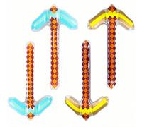 Stocking Fillers Kids, Inflatable Swords Toys Blow up Sword Pixel Diamond Pirate Party Favors, Christmas Secret Santa Gift Halloween Carnival Cosplay Birthday (4 Pickaxes)
