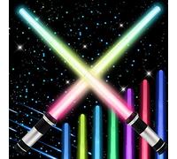 Stocking Fillers Kids, Lightsaber Sword Glow in The Dark Toy Gift for Boys Party Favors Supplies Halloween Christmas Xmas Birthday Cosplay Dress Up Accessories Costume - 2 Pack