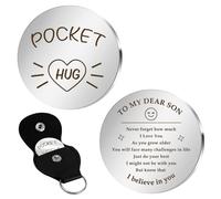 Stocking Fillers Kids Pocket Hug Keyring - Back to School & First Day at School Gifts for Him - Sobriety & Good Luck Keyrings - Son's Birthday & 21st Birthday Gifts from Mum