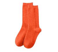 Stocking Fillers Women Socks Womens Socks Thick Warm Bed Socks Calf-Length Socks Thermal Socks, Xmas Secret Santa Christmas for Women Sister Mum Her Teenage Girls Ideas (11-Orange, One Size)