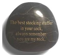 STOCKING STUFFER The best in Your sock, always remember, you are my rock, engraved rock (Black)