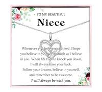 Stocking Stuffers for Girls Women, Double Entwined Hearts To My Daughter Sister Auntie Niece Grandma Nana Necklace Jewelry Christmas Valentines Mothers Day Easter Birthday Gifts for Girls Teens Women