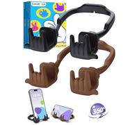 Stocking Stuffers for Teens Boys Girls Cell Phone Stand: 2 Pack Upgrade Adjustable Rock On Lazy Phone Holder for Desk Adults Men Women Gifts for Christmas Birthday Funny Cool Gadgets (Black&Brown)