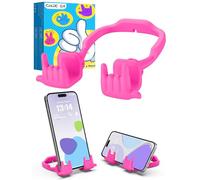 Stocking Stuffers for Teens Boys Girls Cell Phone Stand: Upgrade Adjustable Rock On Lazy Phone Holder for Desk Kids Adults Men Women Gifts for Christmas Birthday Funny Cool Gadgets Ideas (Hot Pink)