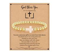 Stocking Stuffers for Women, Christian Gifts for Women Cross Bracelets Imperial Nature Stone Bead Bracelet Confirmation Baptism Gifts for Teen Girls Christmas Religious Gift Cathlic Faith Jewelry