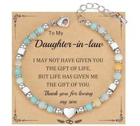 Stocking Stuffers for Women Teens, Gifts for Mom Christmas Gift Mothers Day Gifts for Grandma Daughter Bonus Mom Nature Stone Bead Bracelets for Women Graduation Gift for Her 2025, Adjustable, Beads