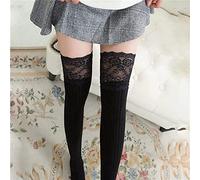 Stockings Stocking Patchwork Warm Long Lace Women's Thigh High Over The Knee,Wit-One Size(Black One Size)