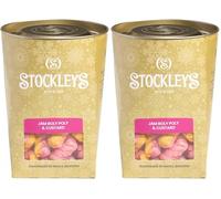 Stockley’s Jam Roly Poly & Custard Sweets - 250g Treat Carton | Raspberry & Vanilla Flavoured Shell with Chewy Raspberry Centre | Vegan | Sharing (Pack of 2)