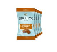 Stockley's Chocolate Caramels Sharing Bags 170g x 6, Butterscotch Shell Sweets with Chocolate Centres, Vegetarian British Confectionery
