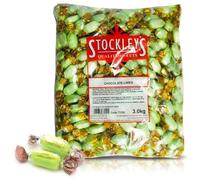 Stockleys Chocolate Limes 3kg Bulk Bag - Individually Wrapped Hard Boiled Sweets with a Cocoa Centre | Classic Zesty Lime Flavour | Large Sharing Bag for Parties and Gifting