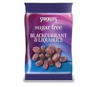 Stockley's Sugar-Free Blackcurrant & Liquorice Sweets - 70g x 12 Pack | Classic British Sweets | Hand-Crafted Sugar-Free Confectionery