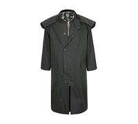 Stockman Unisex Premium Quality Lined Waxed Cape Long Raincoat Made in UK (3XL, Olive Green)