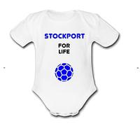 STOCKPORT For Life Football Personalised Unique Baby Vest Baby Grow Babygrow Cute Novelty Boys Girls Unisex funny County