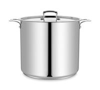 Stockpot - 24 Quart - Brushed Stainless Steel - Heavy Duty Induction Pot with Lid and Riveted Handles - For Soup, Seafood, Stock, Canning and for Catering for Large Groups and Events by BAKKEN