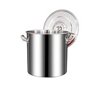 Stockpots Large Deep Stainless Steel Stockpot, Vegetable Pot with Lid, Reinforced Handle, Composite Barrel Bottom, Suitable for All Stove (Size : 45 * 45cm(70L))