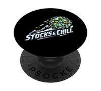 Stocks and Chill Funny Dividend Investor Snowball Art PopSockets Adhesive PopGrip