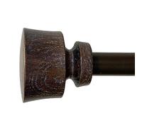 Stockton 48-86 Inch Adjustable Curtain Rod Set, 5/8 Inch Diameter in Walnut