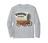 Stockton California Covered Wagon for Men Women. Long Sleeve T-Shirt