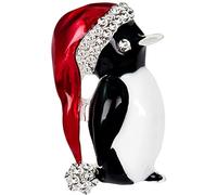 Stockton Fashion Personality Christmas Penguin Women's Brooch Rhinestone Covered Scarves Shawl Clip For Women Ladies(Silver)
