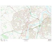 Stockton-on-Tees - 47" x 33.25" Laminated Wall Map