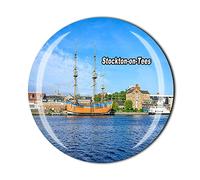 Stockton-on-Tees UK Fridge Magnet Crystal Tourist Souvenir Gift Collection Ornaments Refrigerator Magnetic Sticker