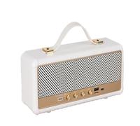 StockWell III M30 Bluetooth Speaker, Portable Retro Design, 16W, Black/White, Built-in 1500mAh Battery (White)