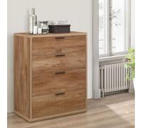 Stockwell - Rustic 4 Drawer Chest - Oak - Wooden - Happy Beds