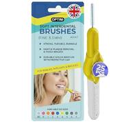 25 Stoddard ICON Interdental Brushes. Value Pack. All with extendable Handles. Choose from Four Different Sizes Floss, Toothpick, Plaque, Tartar Removal Oral Hygiene Dental Brush - Yellow 0.7 mm