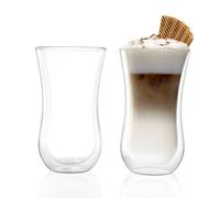 Stölzle Lausitz 4250012 Coffee 'N More Coffee Glass XL, Glass, 330 ml | Double-walled tea, cappuccino and coffee glasses, also suitable as latte macchiato glasses for coffee and hot drinks