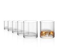 Stölzle Lausitz Berlin D.O.F. Whisky Glasses Set of 6, 500ml - Double Old Fashioned Whisky Tumblers in Art-Deco Style - with Structured Crystal Glass Surface - Dishwasher Safe, Made in Germany