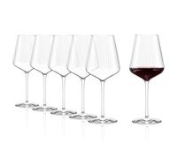 Stölzle Lausitz Bordeaux Glasses Symphony Red Wine Glass Bordeaux Set of 6 Crystal Red Wine Glasses Large Bulbous Wine Glasses Red Wine Large Wine Glasses Wine Goblets Glass