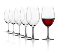 Stölzle Lausitz Bordeaux Red Wine Glass Classic 650 ml, Set of 6, dishwasher proof, lead free crystal, classy goblet shape, large swirling volume
